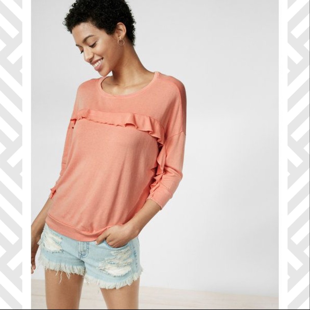 Express | Tops | Sz S | Ruffle Pullover Sweatshirt